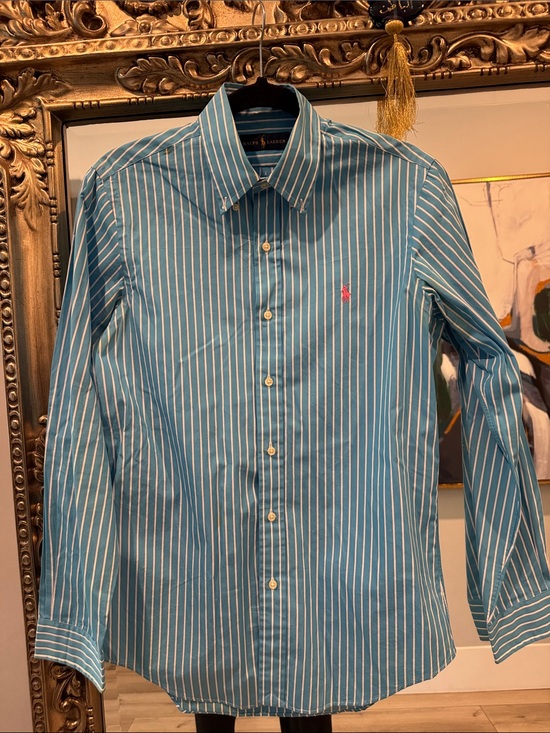Ralph Lauren Other - Ralph Lauren Blue and White Vertical Stripe Button-Down Shirt